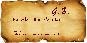 Gurzó Boglárka névjegykártya